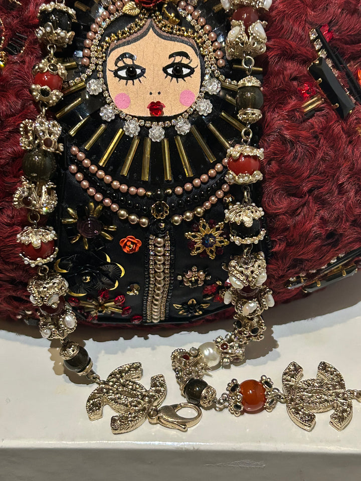 Chanel 2009 Paris - Moscou Embellished Persian Lamb Muff Clutch Bag