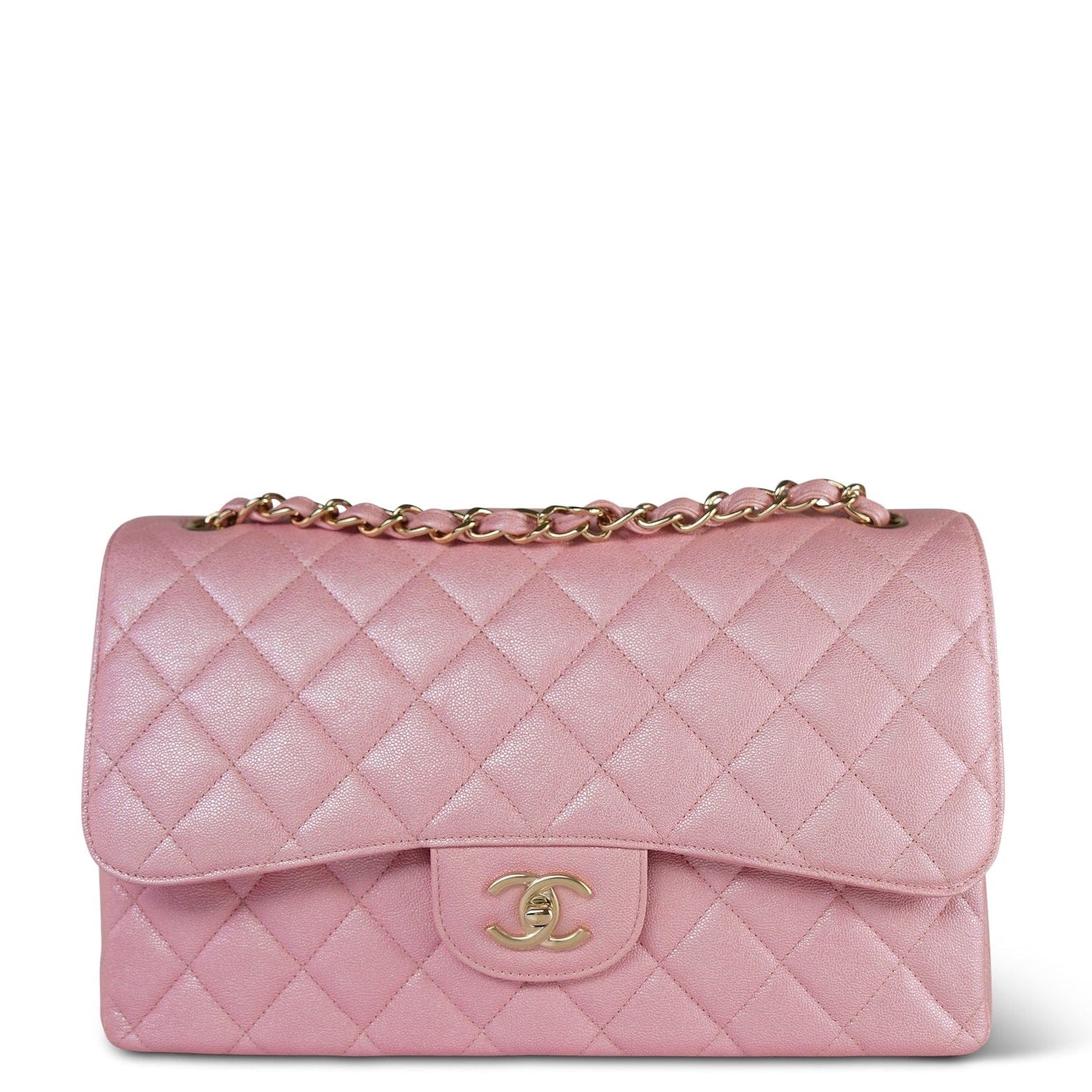 CHANEL ヴィンテージ　ピアノ　バッグ　ピンク Chanel 2004-2005 Pink Lambskin Medium Classic Double Flap Shoulder