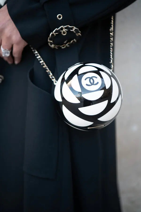 Chanel 2023 Black & White Resin Sphere Minaudiere
