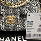 Chanel Black & White Mini Tweed Pearl Flap Bag