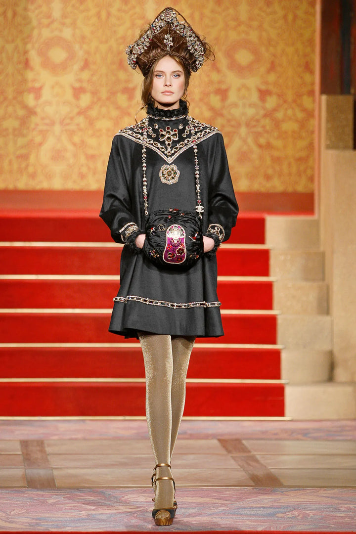 Chanel 2009 Paris - Moscou Embellished Persian Lamb Muff Clutch Bag