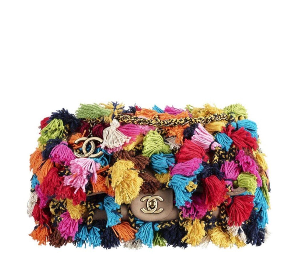 Chanel Resort 2015 Pom Pom Jumbo Flap