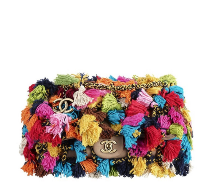 Chanel Resort 2015 Pom Pom Jumbo Flap