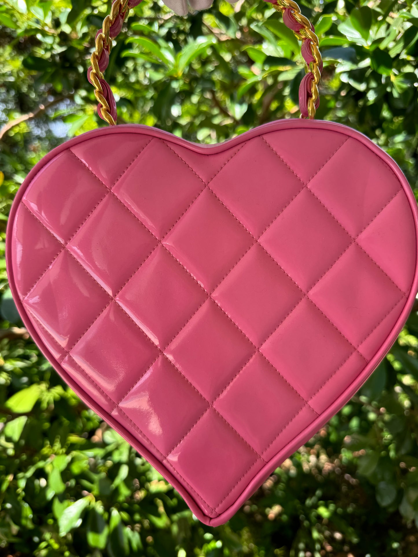 Chanel 1995 CC Pink Heart Vanity Bag