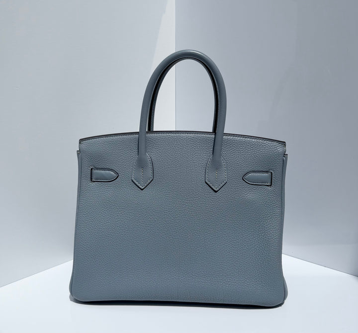 Hermès Birkin 30 Bleu Lin Togo Palladium Hardware 2012