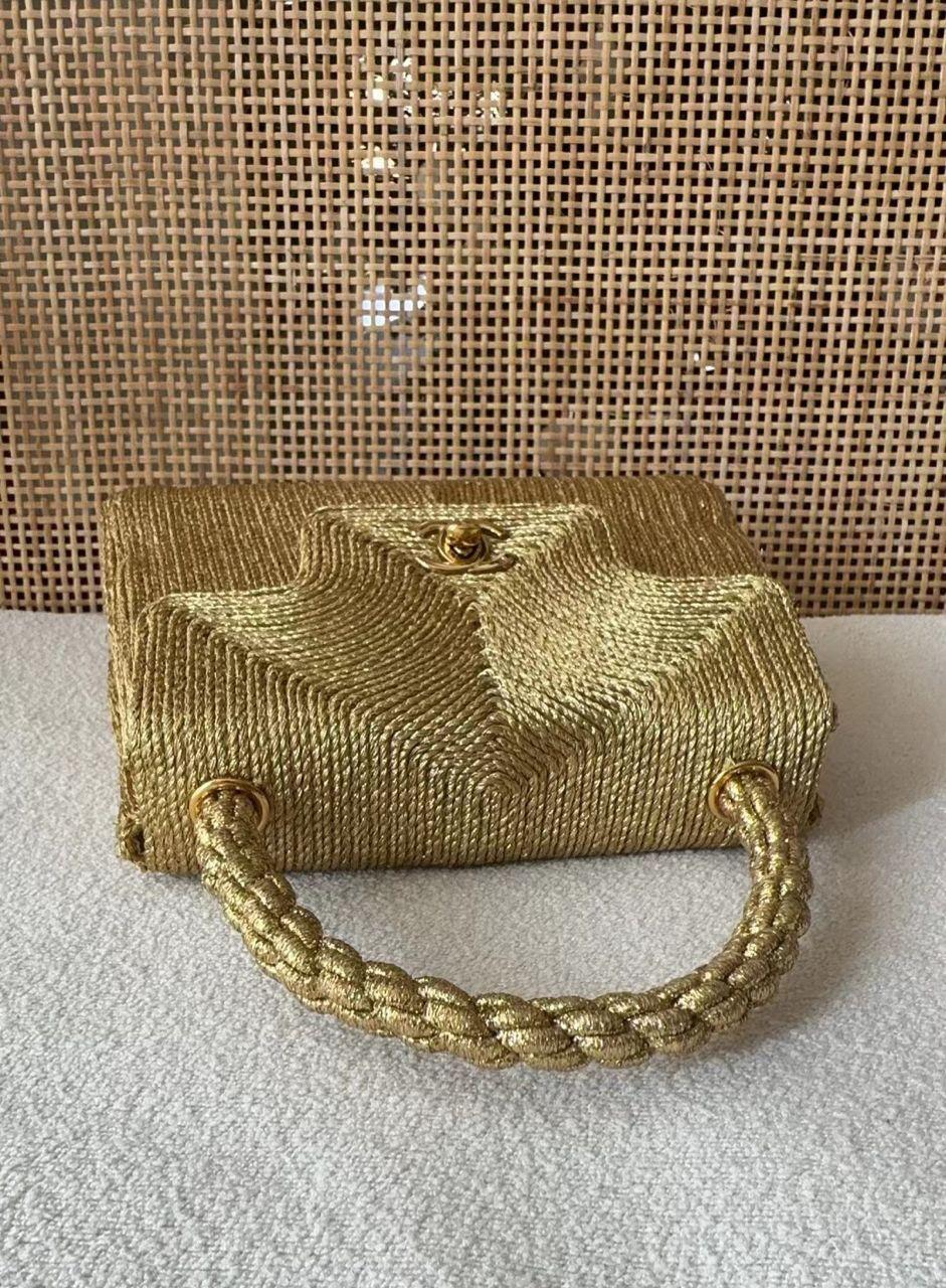 Chanel 1997 Silk Rope Gold Mini Top Handle