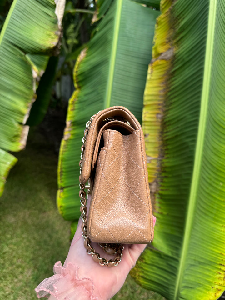 Chanel 18S Small Dark Beige Caviar Double Flap