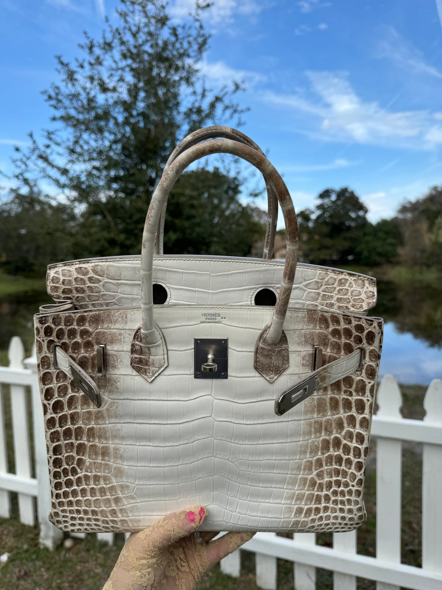 Hermes Himalaya Crocodile Birkin 30