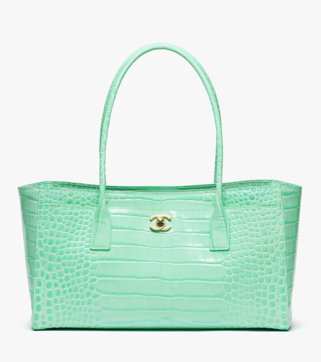 Chanel Small Shopping Bag Crocodile Embossed Calfskin Green 2026