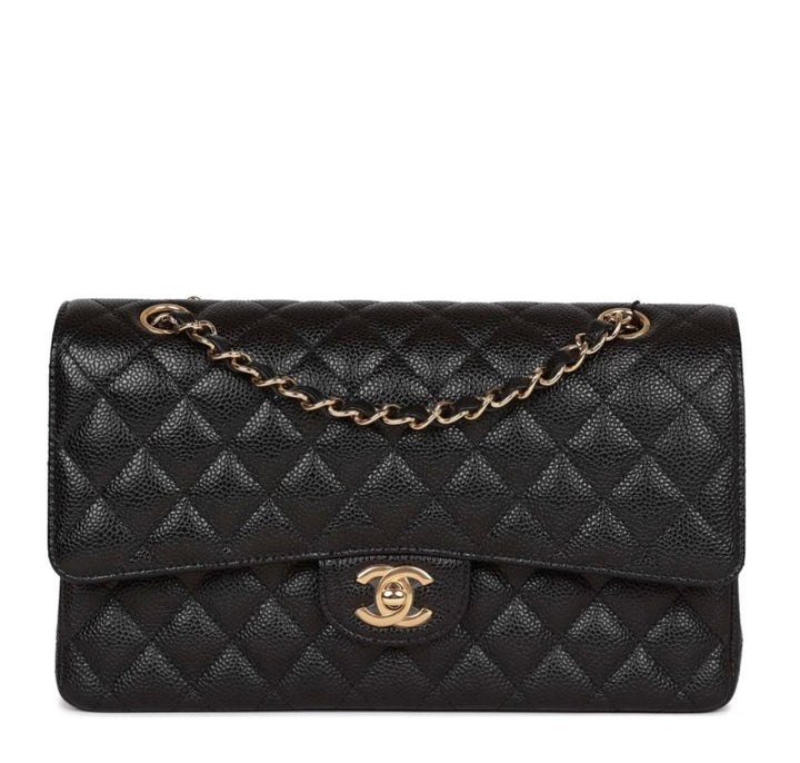Chanel Black Medium Caviar Double Flap Bag GHW