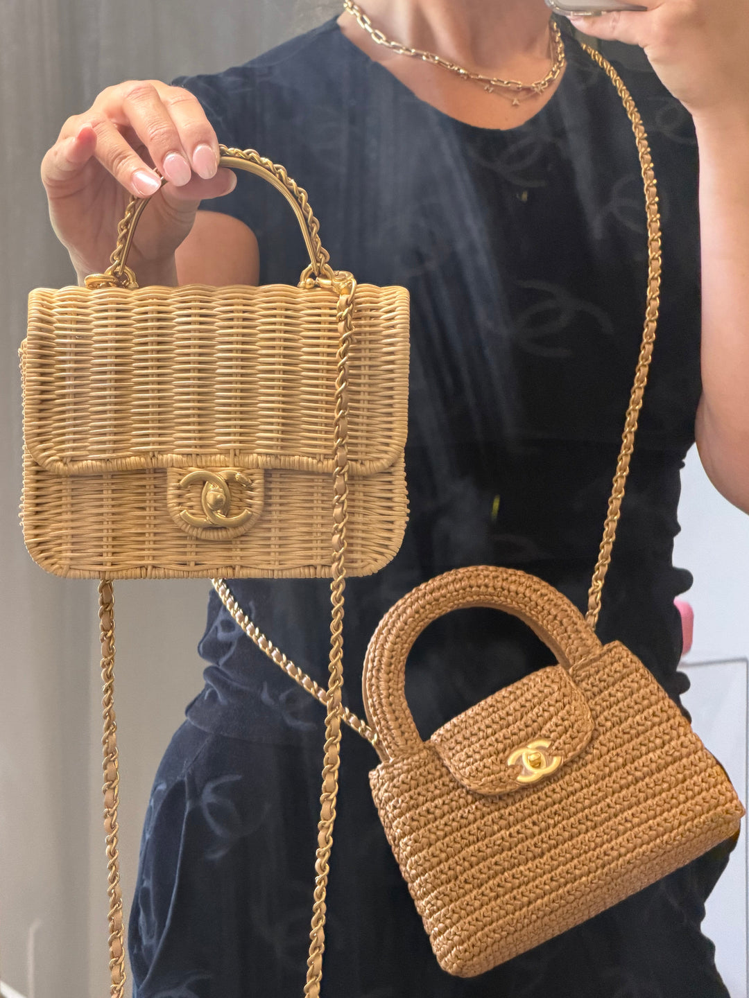 Chanel Braided Mini CC Top Handle Tan Rattan Gold Hardware 2025/26 Cruise