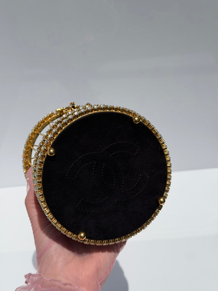 Chanel Bird Cage Minaudière Gold Lambskin Strass Enamel Gold Hardware 2020