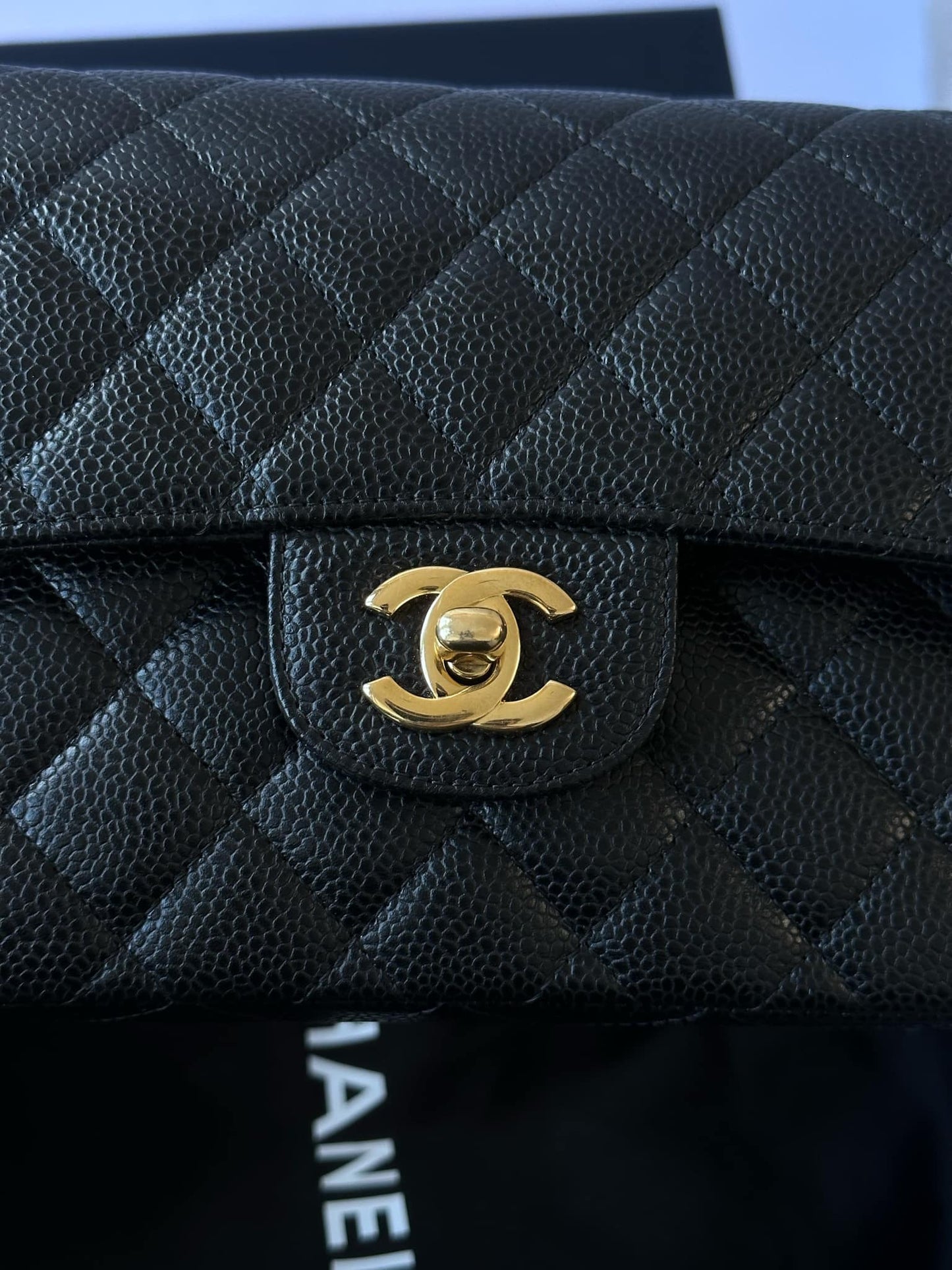 Chanel Small Black Caviar Classic Flap Bag + GHW