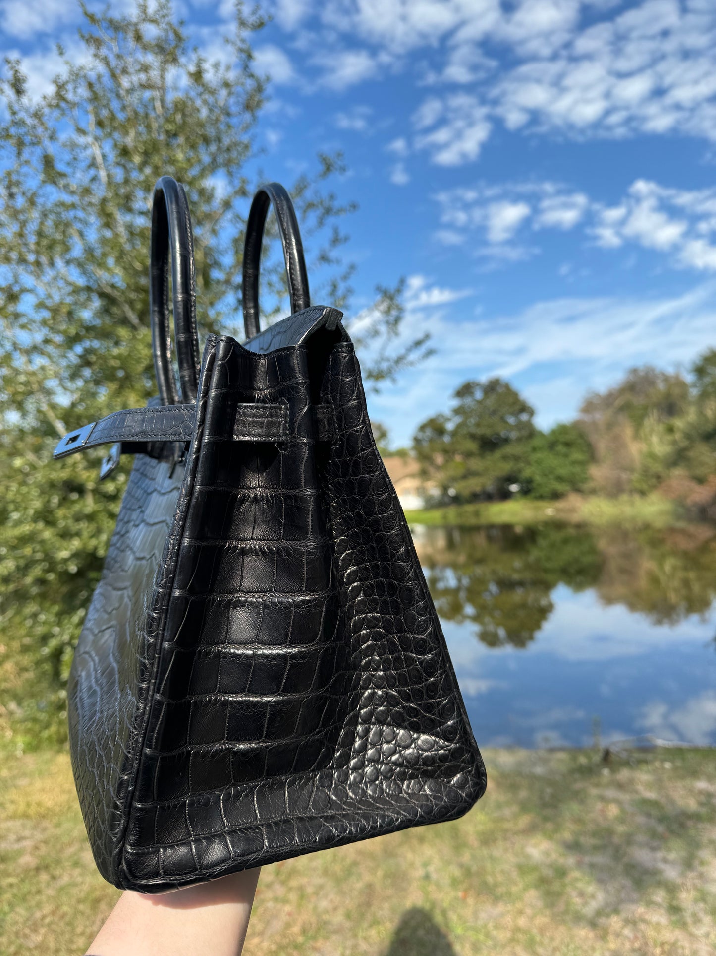 Hermes SO Black Matte Croc Birkin 35