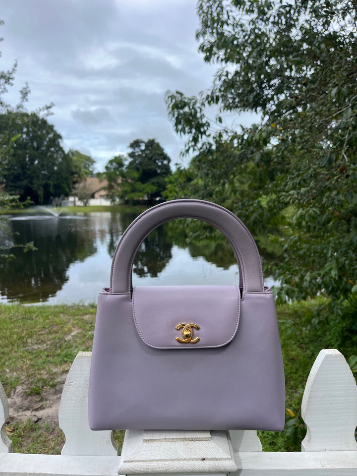 Chanel Vintage Medium Lilac  Lambskin Kelly Top Handle