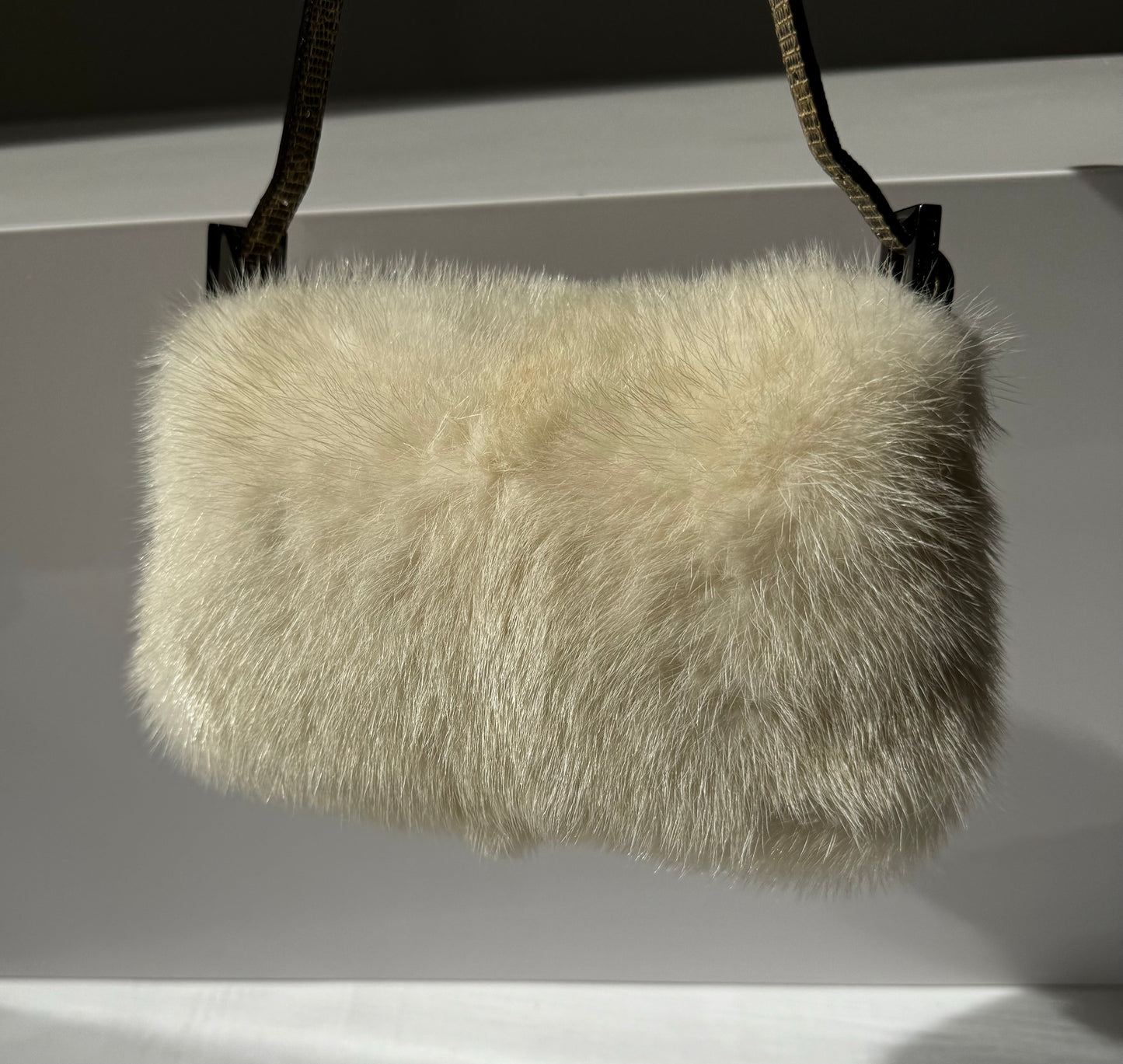 Fendi Mini Mink Fur Embellished Baguette