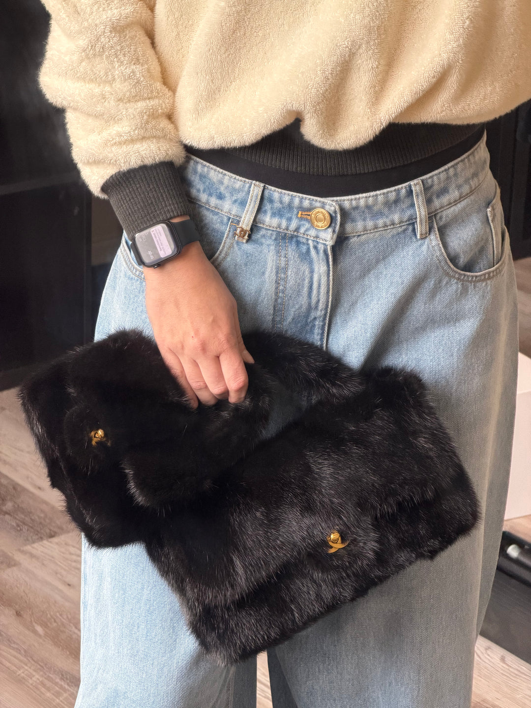 Chanel Vintage RARE Mink Kelly Parent & Child Set