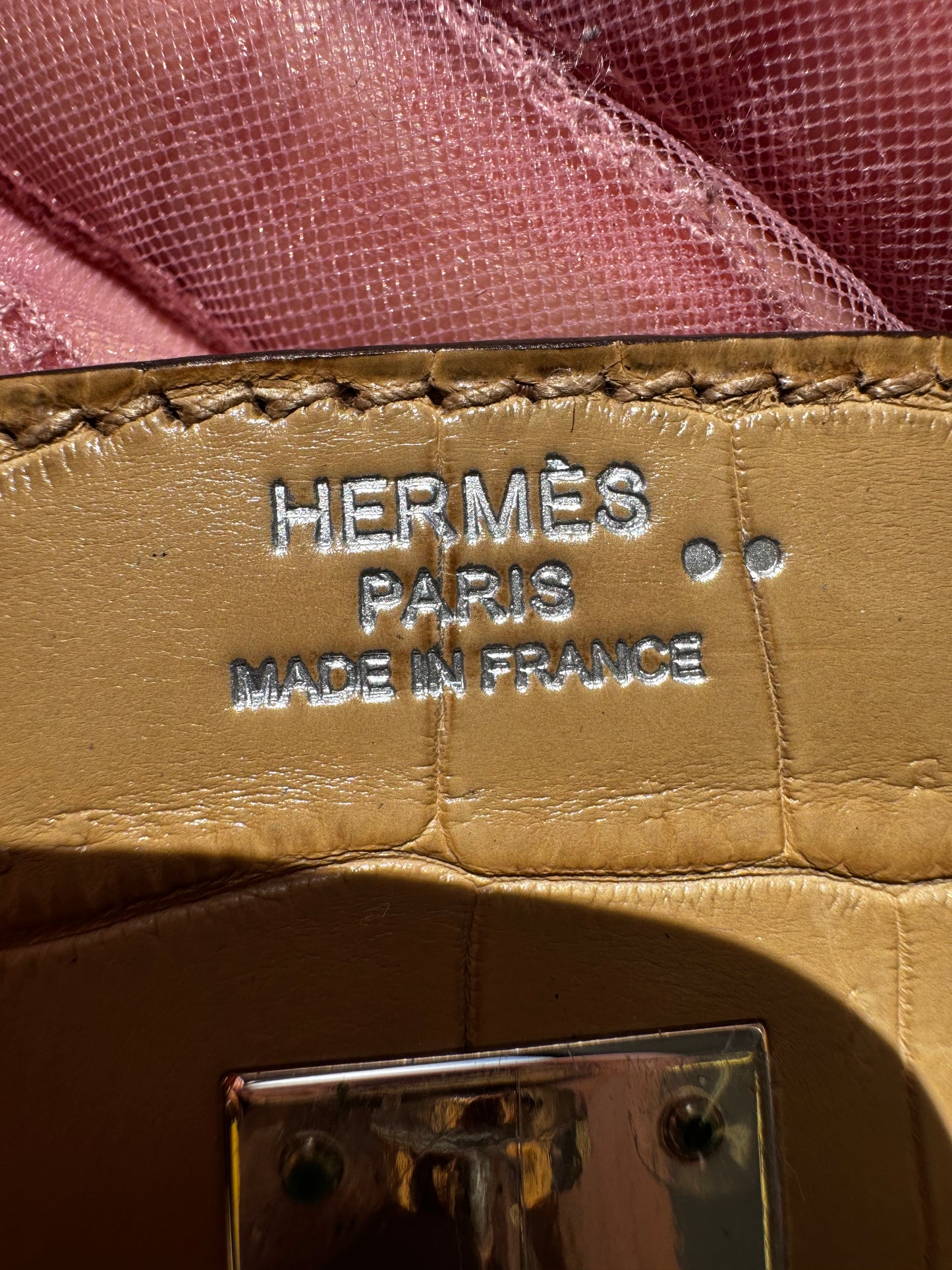 Hermes Matte Crocodile Poussiere Birkin 25 PHW