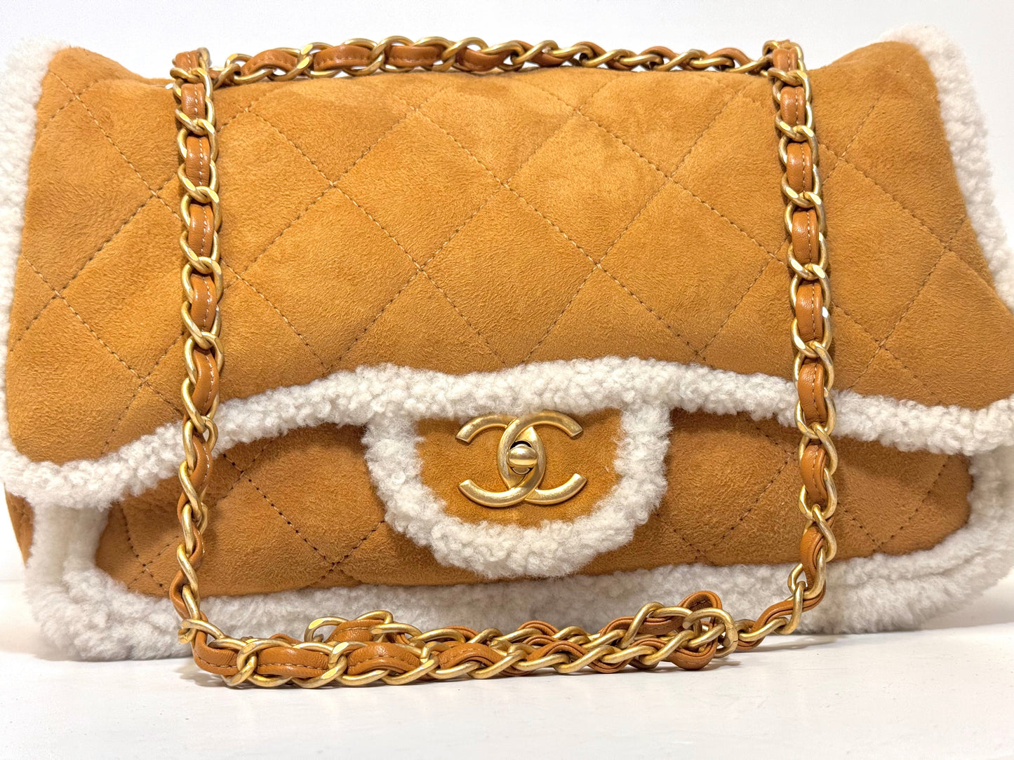 Chanel Large Shearling Coco Neige Flap Bag