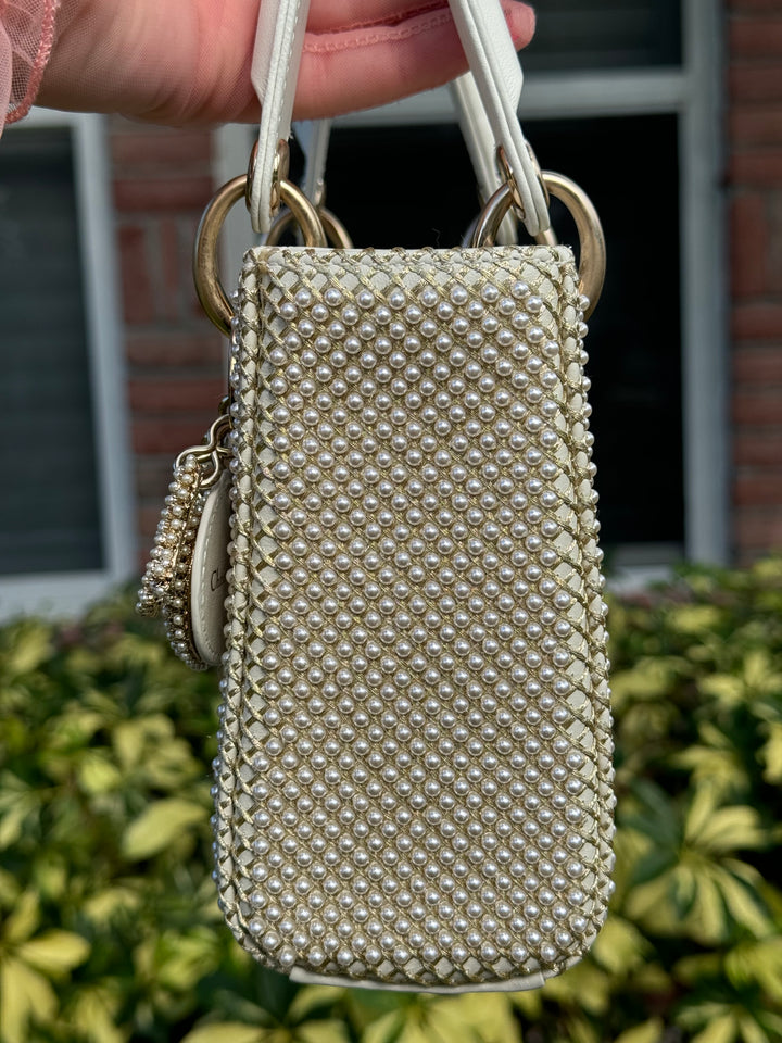 2022 Pearl Lady Dior Mini Top Handle