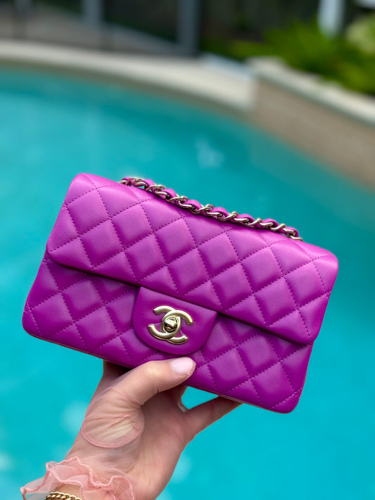 Chanel 21C Rare Purple Lambskin Mini Flap Bag