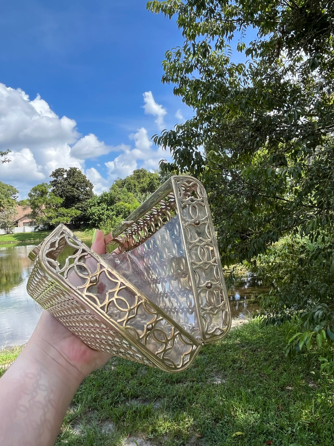 Chanel CC Moucharabieh Minaudiere Bag