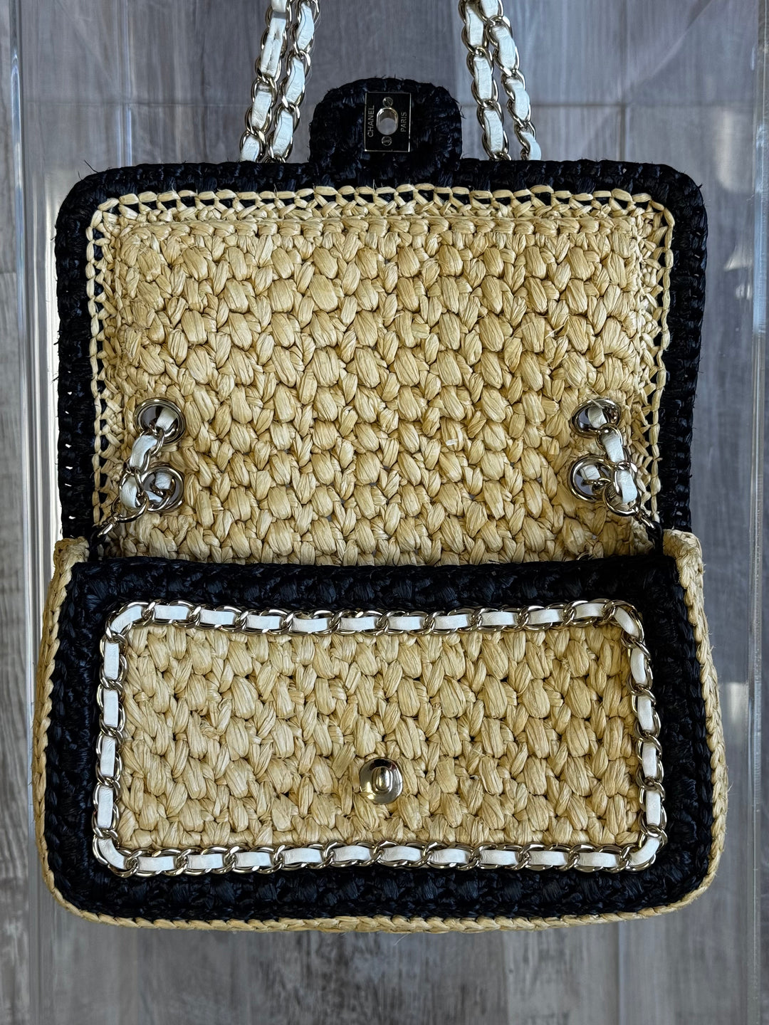 Chanel 24C Venice Beach Medium Braided Raffia Flap Bag