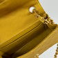 Chanel Gold Satin Mini Rectangle Flap