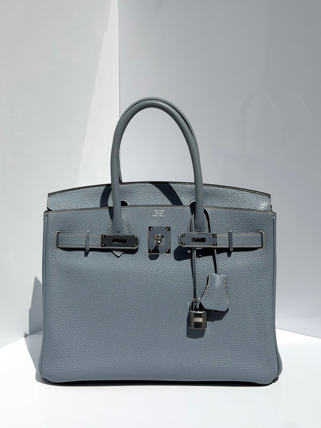 Hermès Birkin 30 Bleu Lin Togo Palladium Hardware 2012