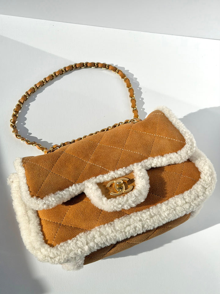 Chanel Medium Shearling Coco Neige Flap