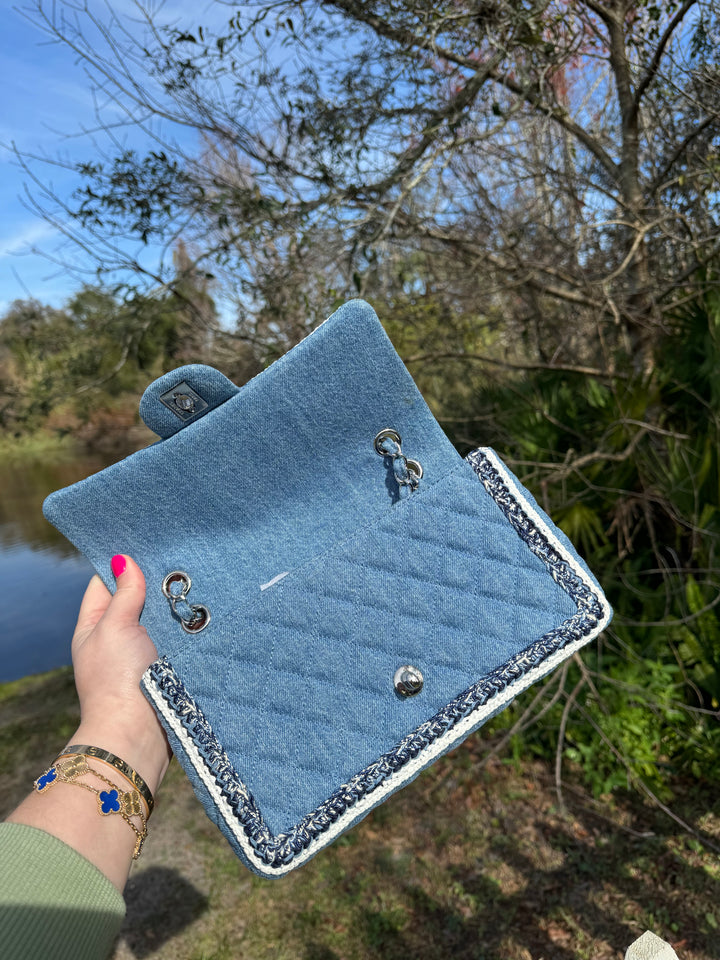 Chanel Medium Denim Braided Single Flap