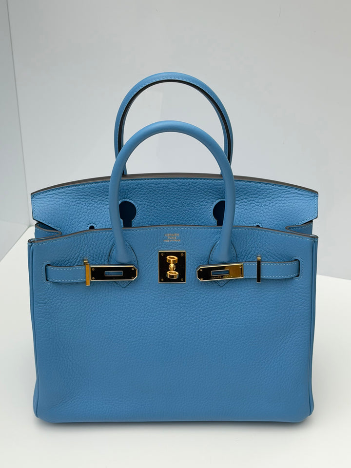 Hermes 2014 Bleu Paradis Clemence Taurillon Birkin 30
