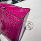 Hermes Rose Scheherazade Alligator Kelly Pochette