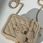 Chanel Small Nude Filigree Shearling Vanity Case