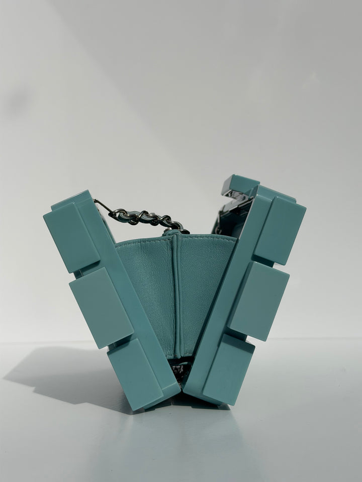 Chanel Baby Blue Plexiglass Lego Minaudiere