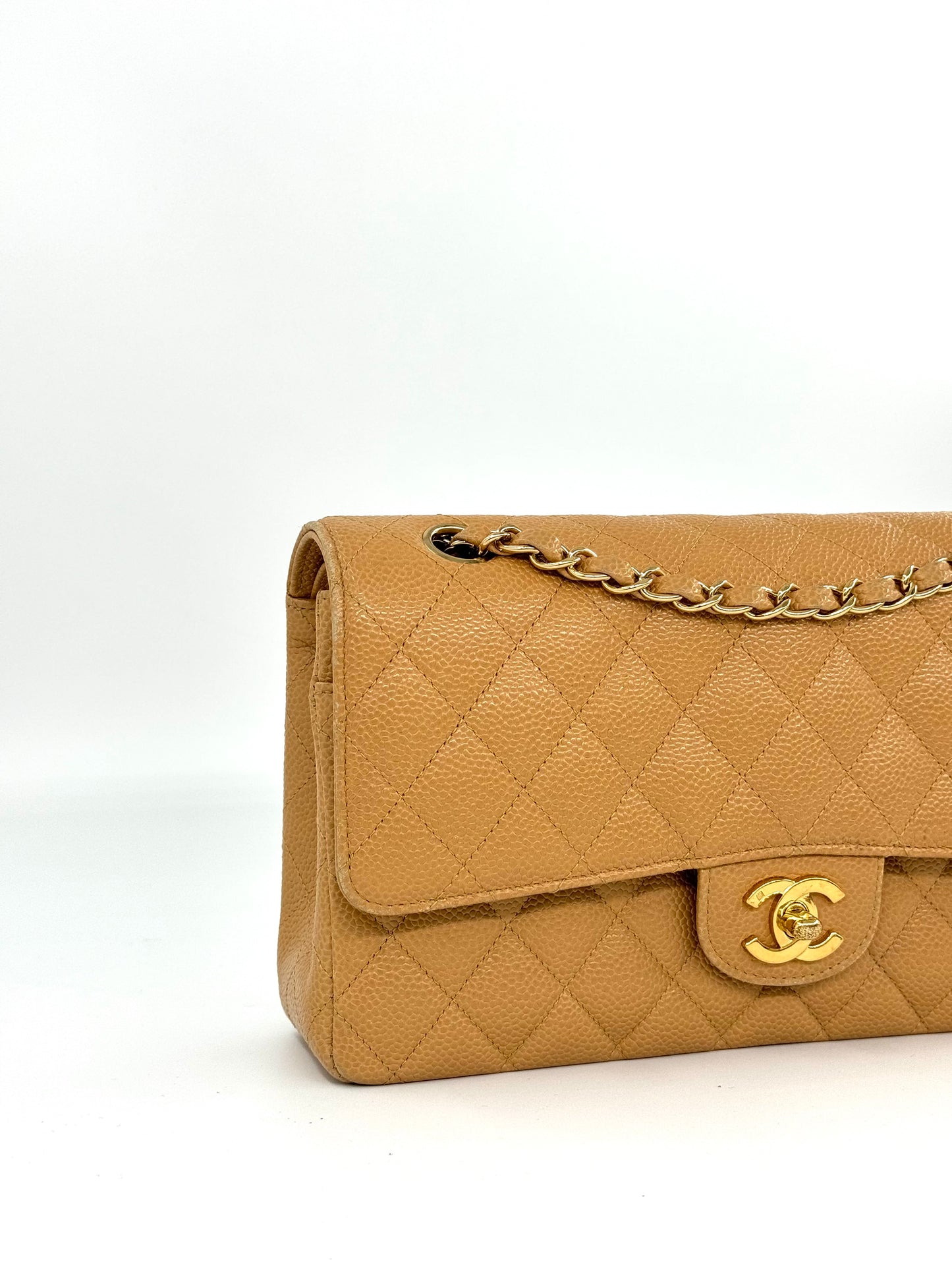 Chanel 2005 Medium Caramel Caviar Classic Flap