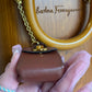 Salvatore Ferragamo Vintage Gancini Wooden Bucket Bag + Coin Pouch