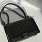Chanel 17P Black Caviar New Medium Boy Bag