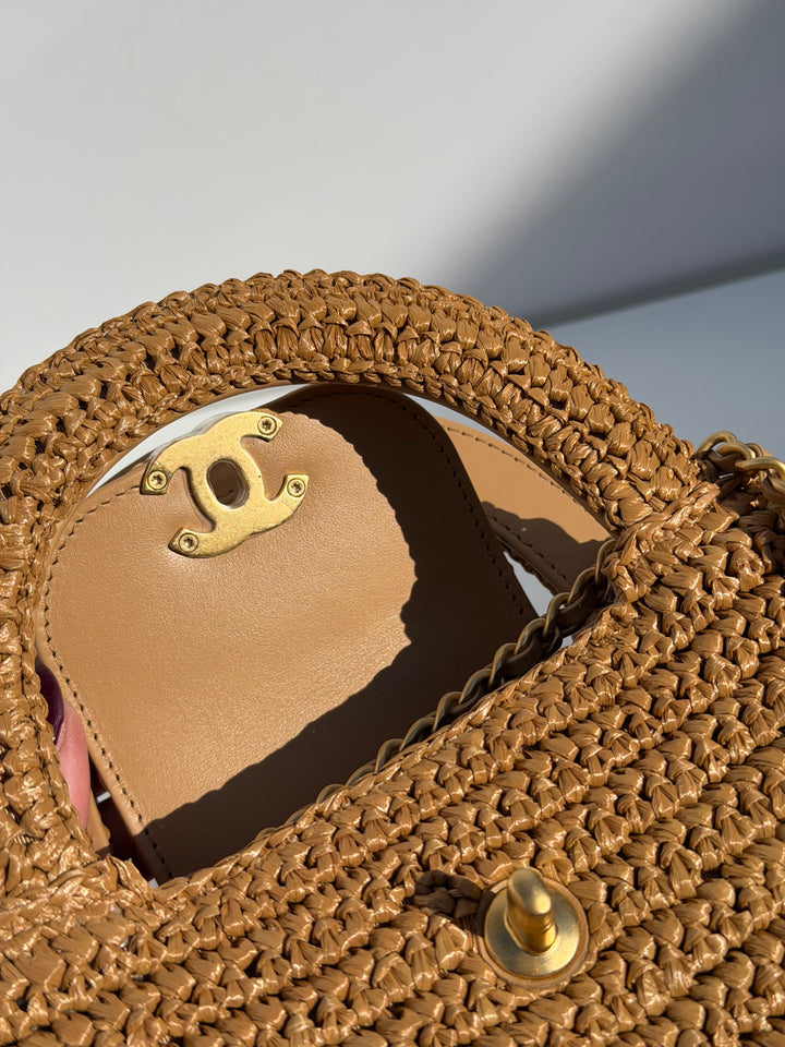 Chanel Cruise 2025/26 Mini Braided Raffia Kelly Bag