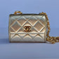 Chanel 1994 Vintage Metallic Gold Extra Mini Flap Bag