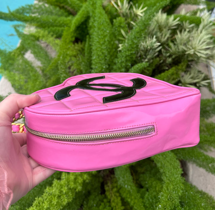 Chanel 1995 CC Barbie Pink Heart Vanity Bag