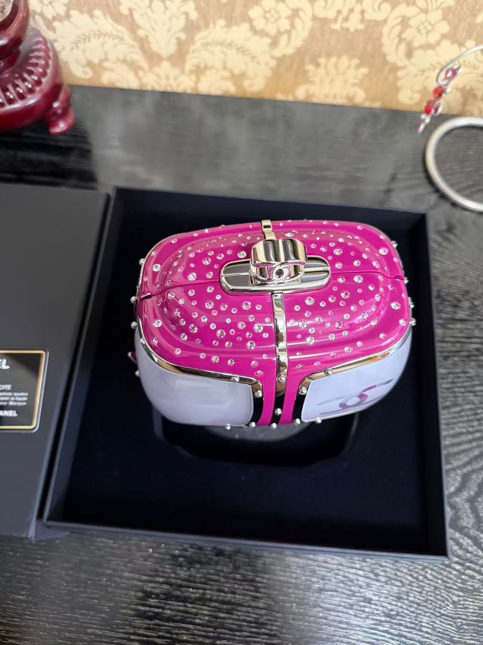 Chanel Limited Edition Pink Ski Gondola Swarovski Minaudiere