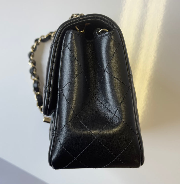 Chanel 2024 Black Mini Lambskin Square Flap Bag