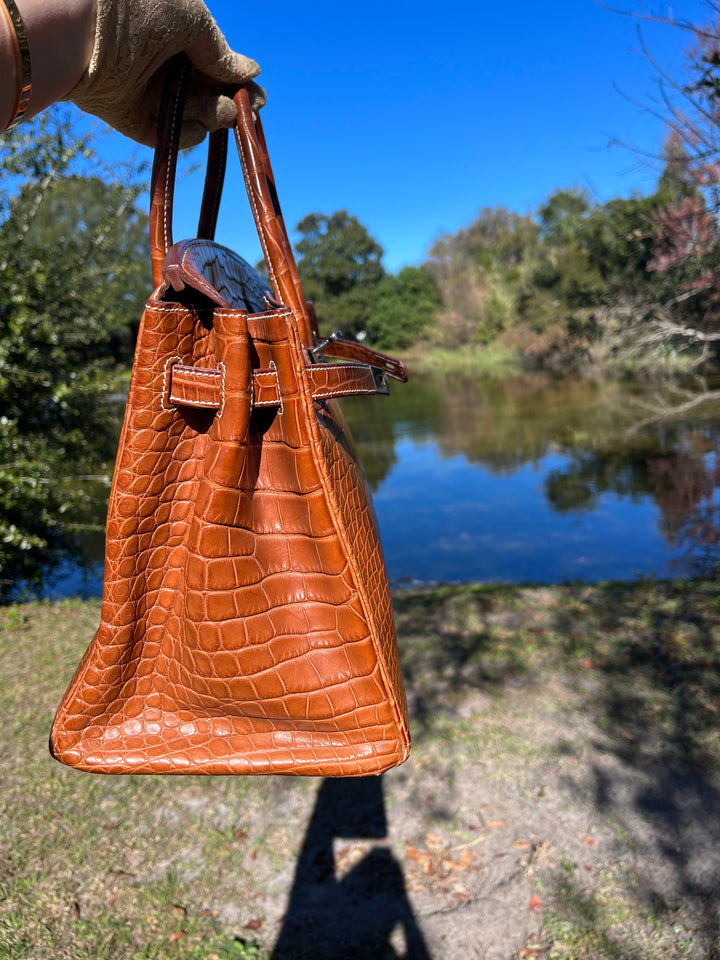 Hermes Fauve Barena Matte Croc Birkin 35