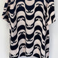 Chanel 2021 Black & White Silk Wave Shirt & Pants Set