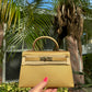 Hermes Mini Sellier Gold Metallic Chevre Dore Kelly 20