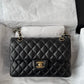 Chanel Small Black Lambskin Classic Flap Bag + GHW