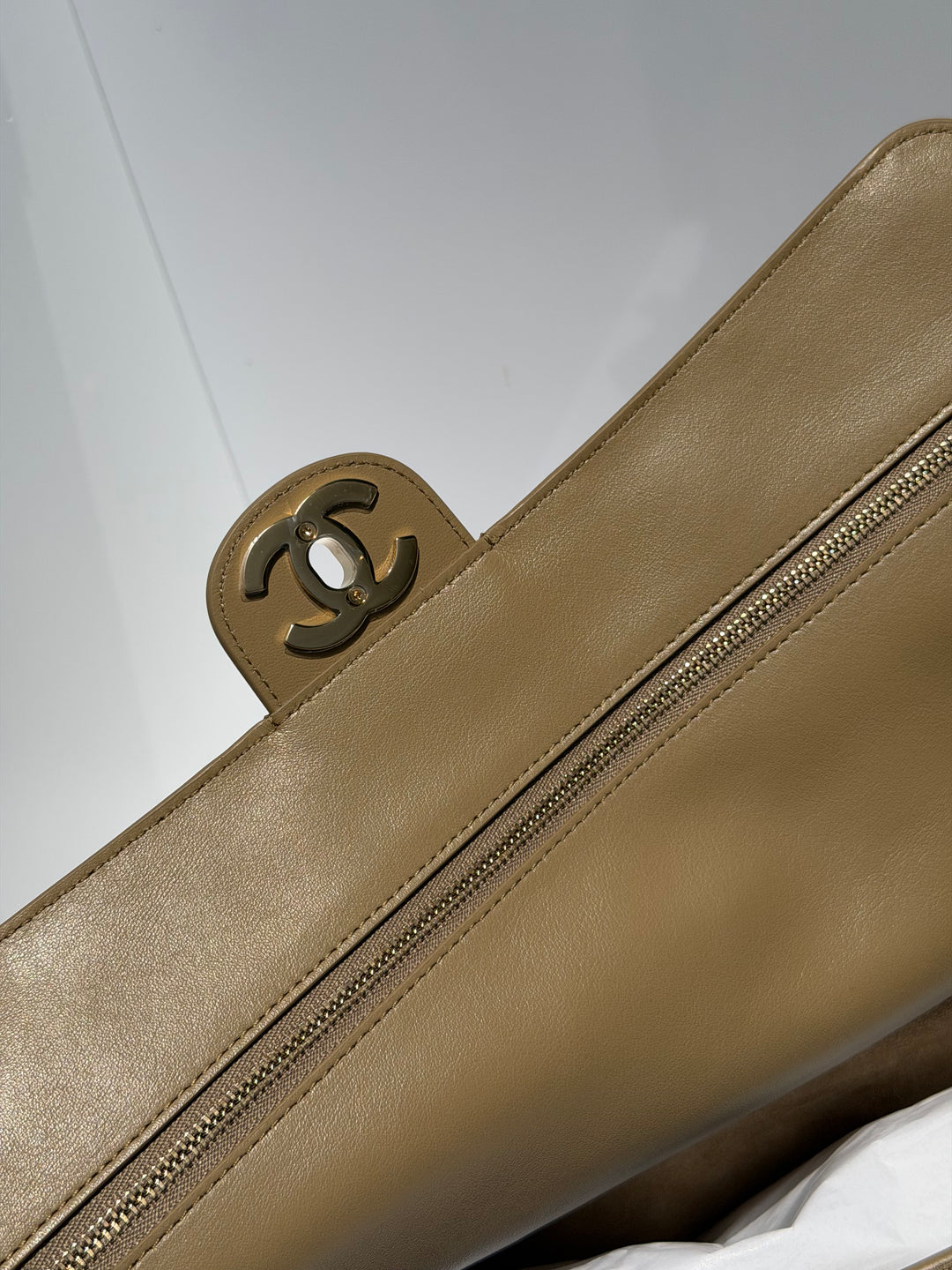 Chanel Maxi Flap Bag Beige Souplissimo Suede Calfskin Gold Tone Hardware 2026