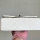 Chanel White Small Caviar Classic Flap Bag