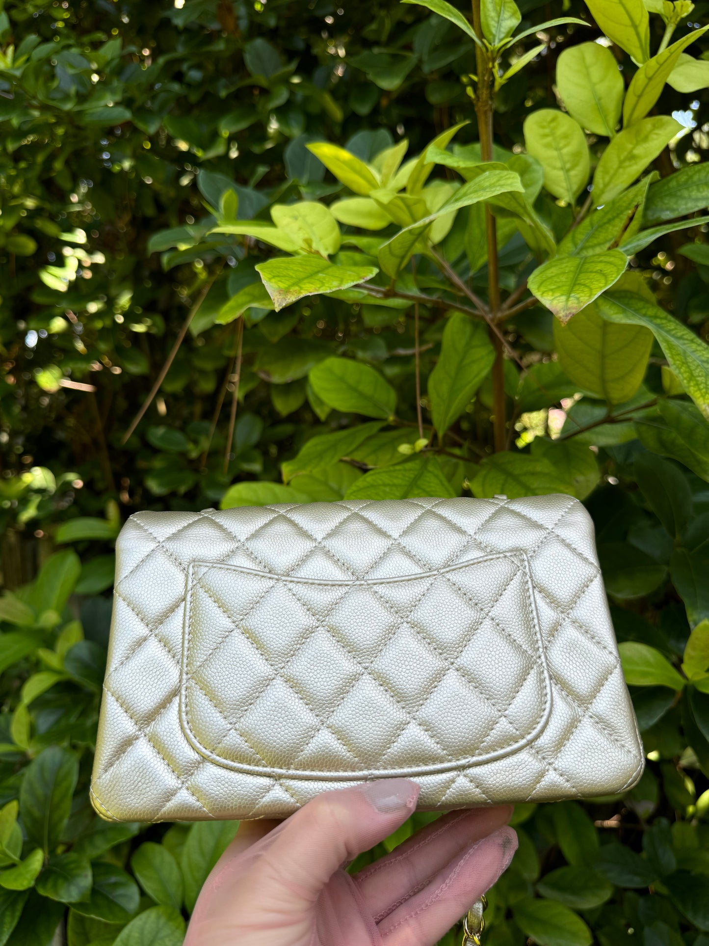 Chanel Gold Metallic Caviar Mini Flap Bag